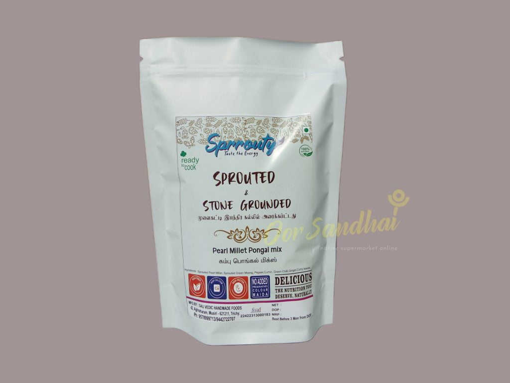 Sprouted & Stoneground Kambu Pongal Mix முளைக்கட்டி கல்லில் அரைத்த