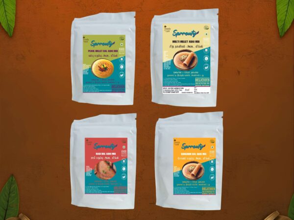 Sprouted & Stone-ground Millet Adai Mixes (4) Combo | முளைக்கட்டி கல்லில் அரைத்த அடை மிக்ஸ்கள் (4) - Image 1
