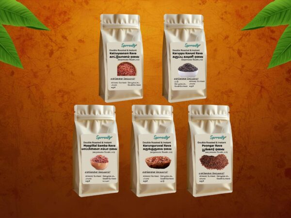 Pick 4 or more Traditional Tamil Rice Rava of your choice (250g each) - Image 1