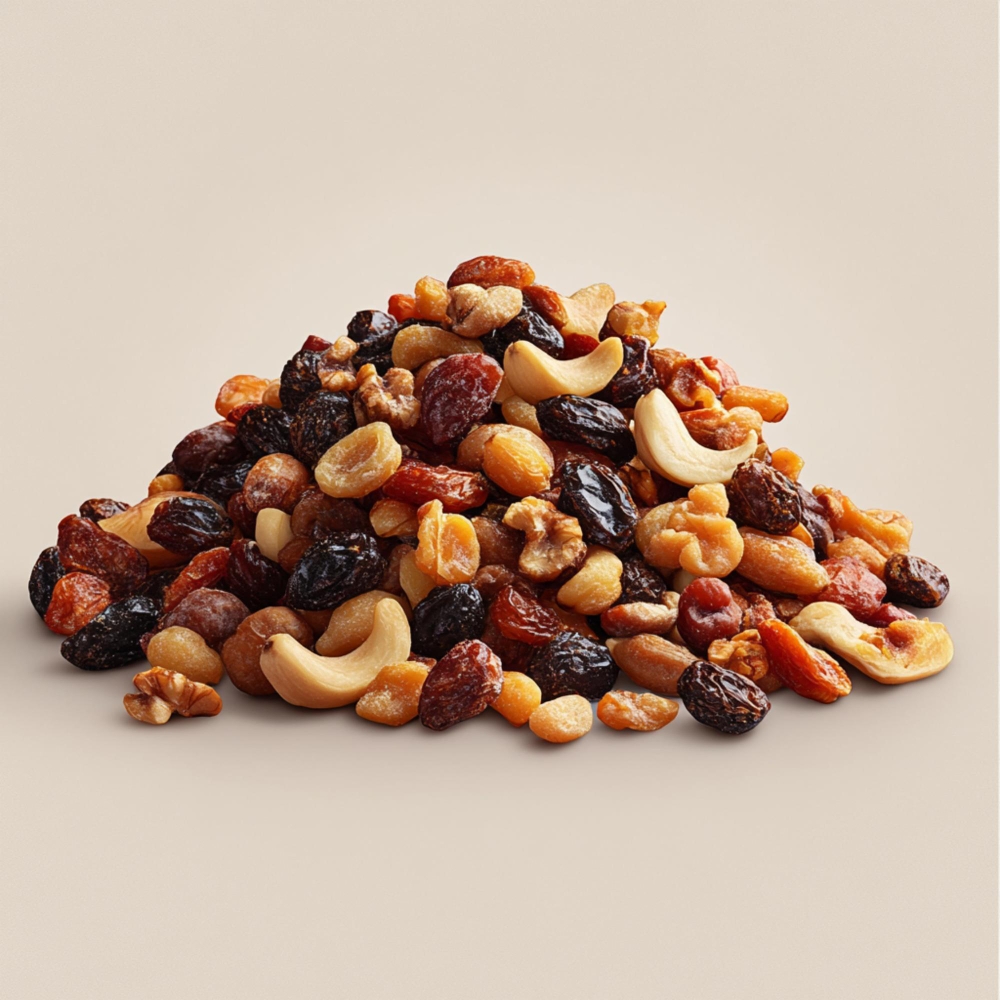 Fry nuts and raisins​